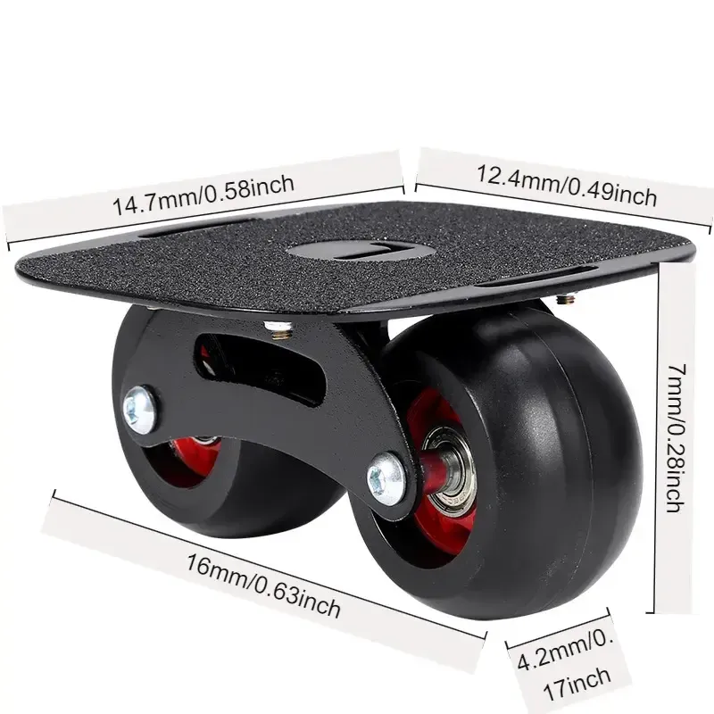 Beginner-Friendly Split Skateboard - Detachable, Road Wheel Design for Adults & Youngsters, Black