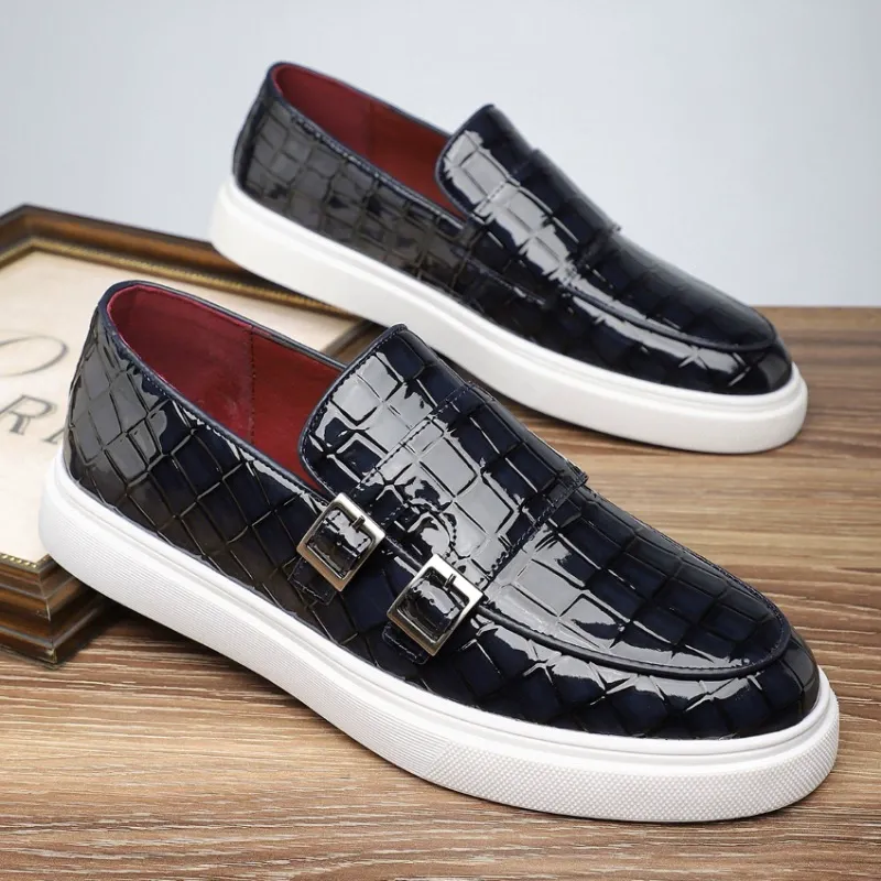 A casual glossy pair of Loafers' trendy business formal leather shoes