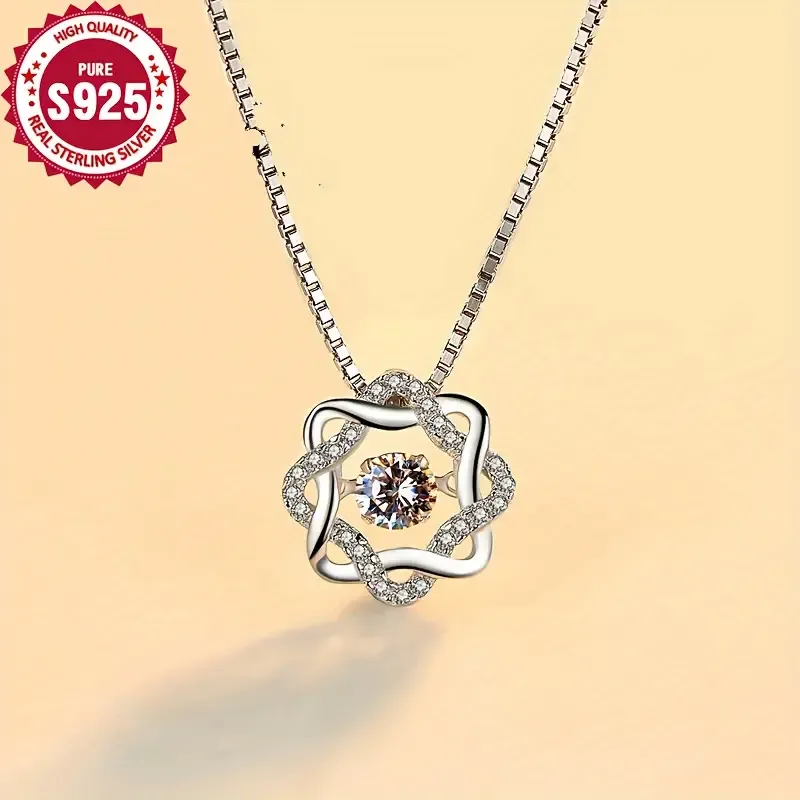 925 Sterling Silver Elegant 8-Point Star Pendant Necklace, Hypoallergenic, 5G, Simple Clavicle Chain, Perfect for All Occasions, Gift for Women, Anti-Oxidation Box Included, zirconia Accents, 18K Golden Plated, Cute Style, Year-Round Wear