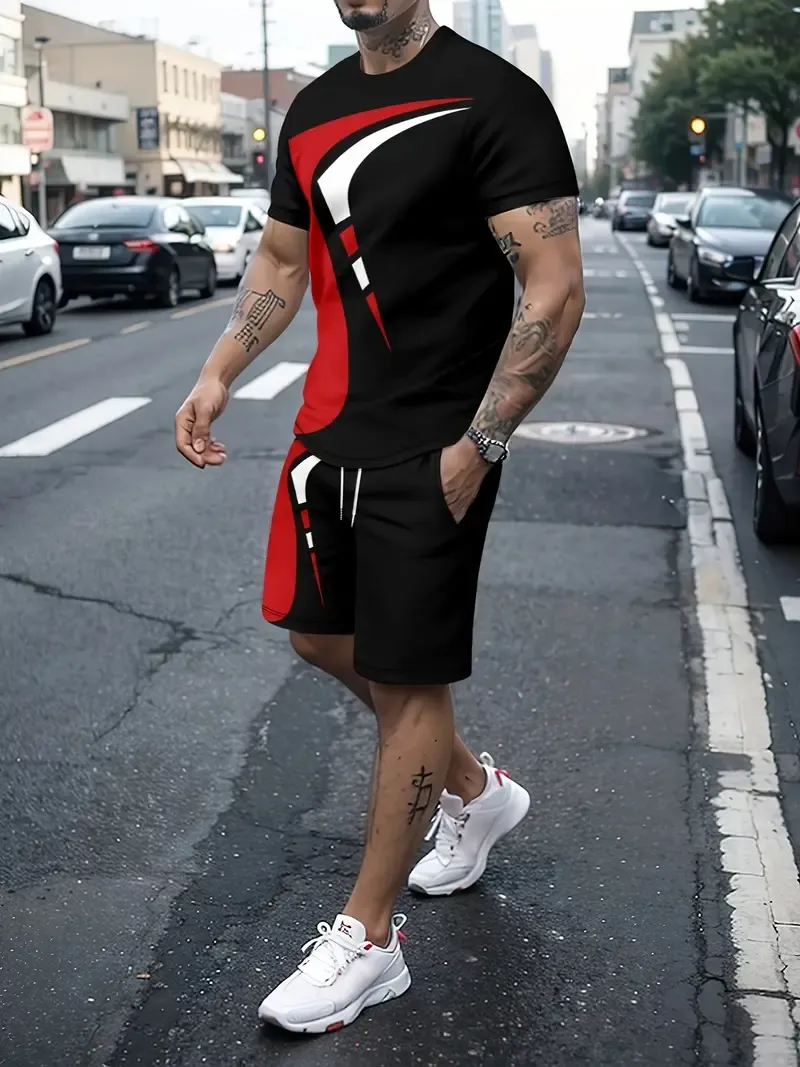 total of 2 Pcs Mens Stylish Outfit Set