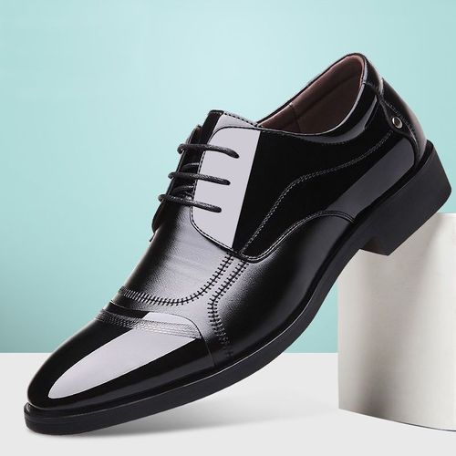 Plus-size business leather shoes for men, formal wear, casual wear, Korean style, trendy British style men's shoes