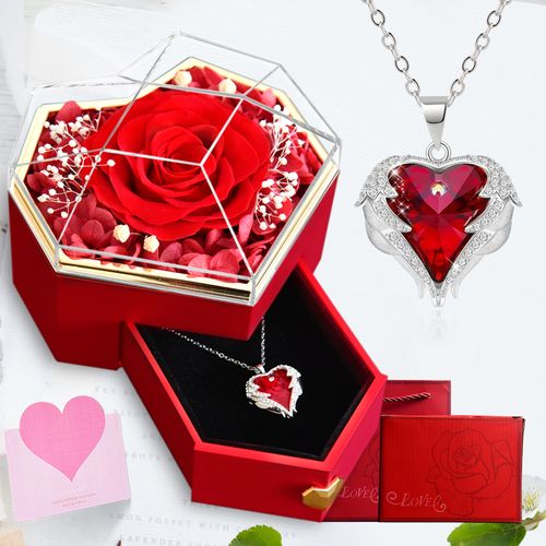 Eternal Rose Necklace Jewelry Gift Box