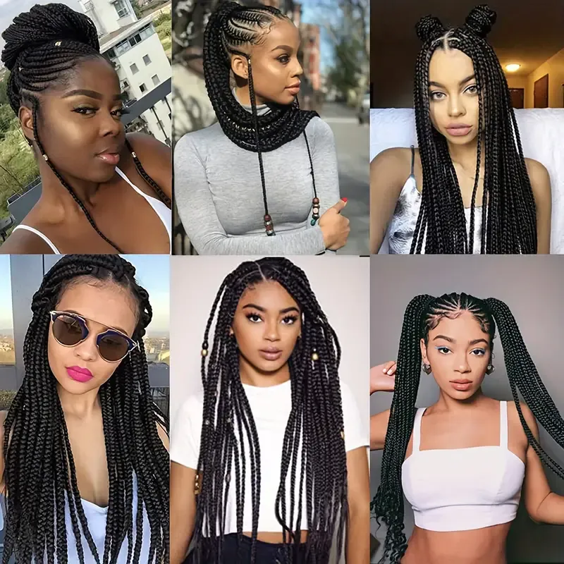 Crochet Braiding Hair Extensions, 3pcs, Versatile for Box Twist Braids, Black,, Suitable for All Hair Types, Basic Style, Els Curl