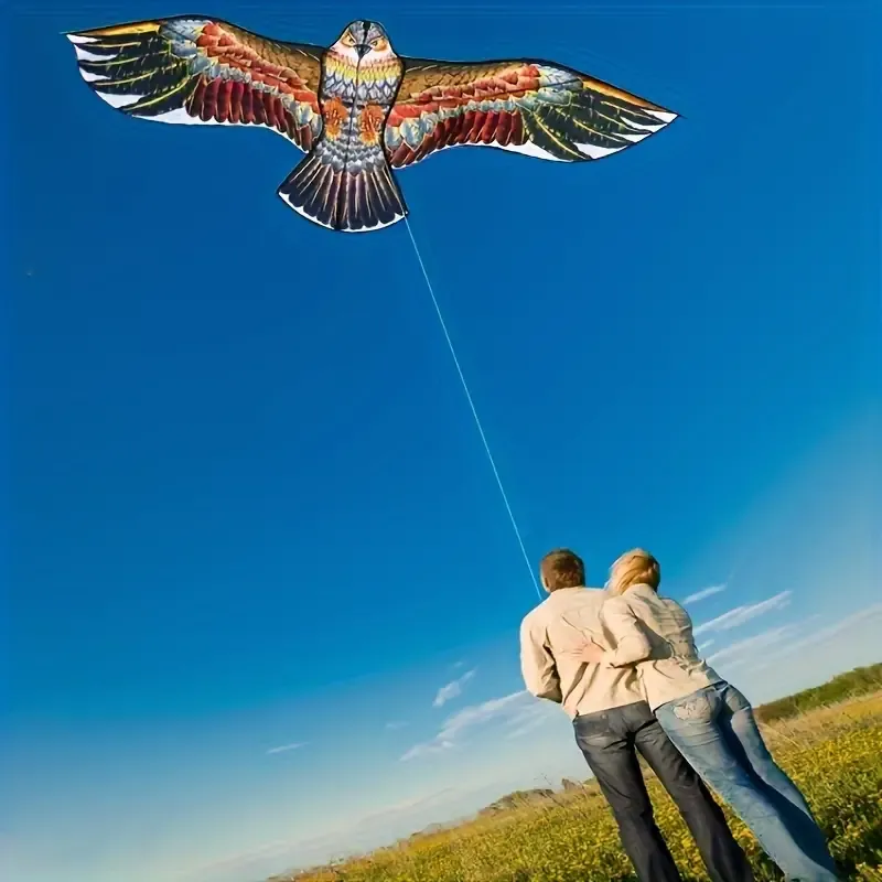 Vibrant Eagle Kite with 30.0meter Line - Perfect for Beach, Park & Outdoor Sports - Durable Polyester in Light Brown