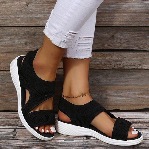 Solid color elastic slip-on fish mouth