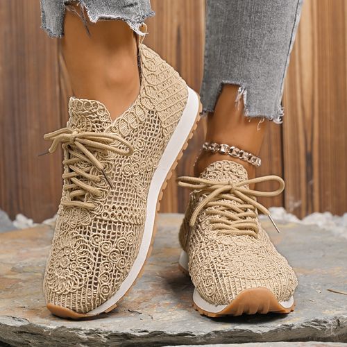 Summer new solid-color mesh sports and casual women's shoes