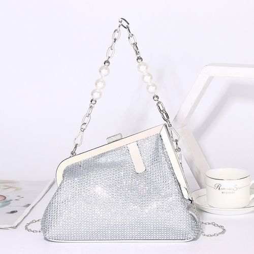 Women Diamond Evening Bag Pearl