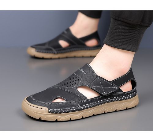 Handcrafted Velcro leather sandals
