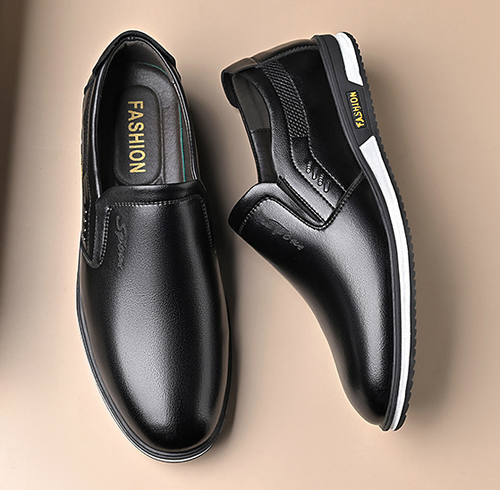 Work shoes, black men's leather shoes