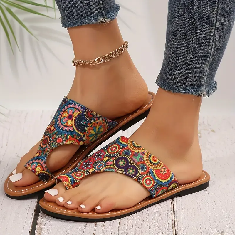 Womens Floral Slide Sandals