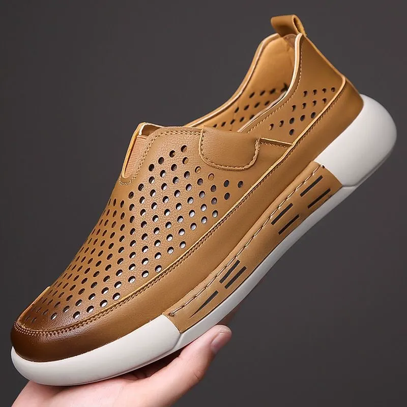 Breathable and odorless leather shoes