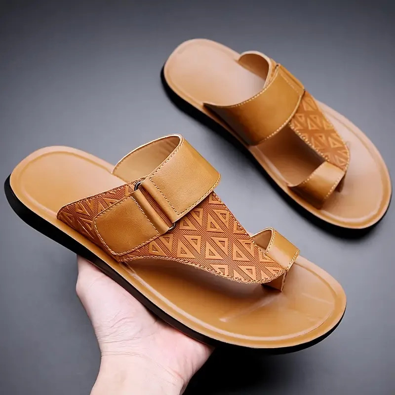 Men's Trendy Solid Color Flip Flops, Comfy Non Slip Casual Durable Lightweight Thong Sandals For Men's Outdoor Summer Beach Walking