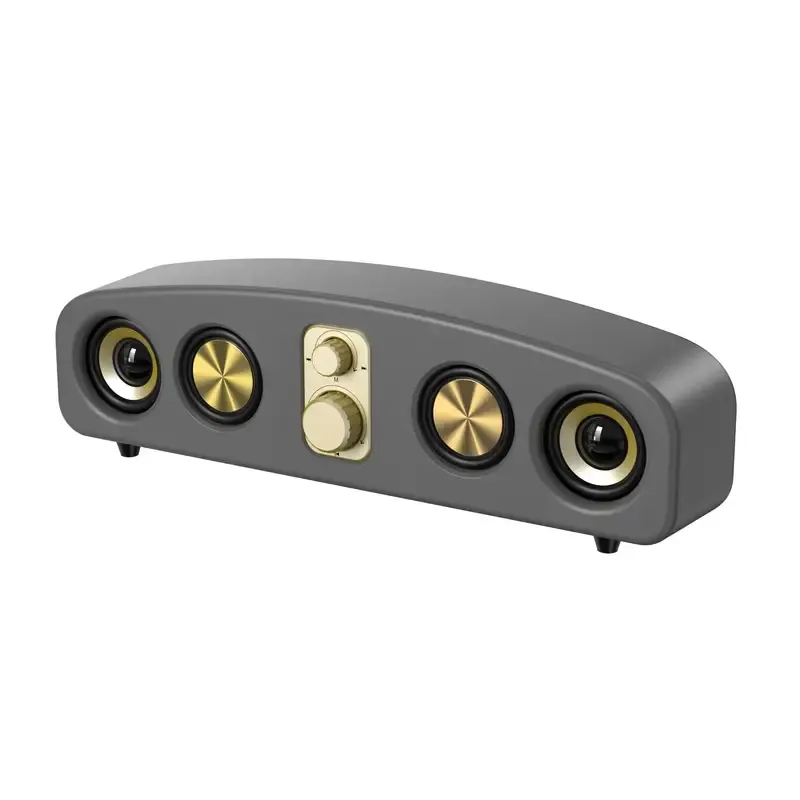 Elegant Wood Grain Finish - Portable Design with Low Frequency, Type-C, and 5-Watt Max Power for Rich Bass and Clear Sound - Ideal for Parties, Gaming, Movies - Perfect Gift for Music Lovers