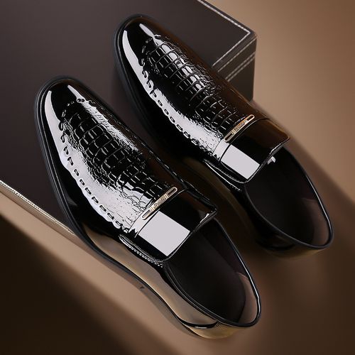 Business formal pointed-toe and shiny youth casual breathable shoes