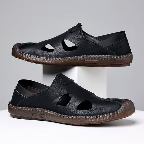 Summer new men's genuine leather breathable and durable sandals and casual shoes