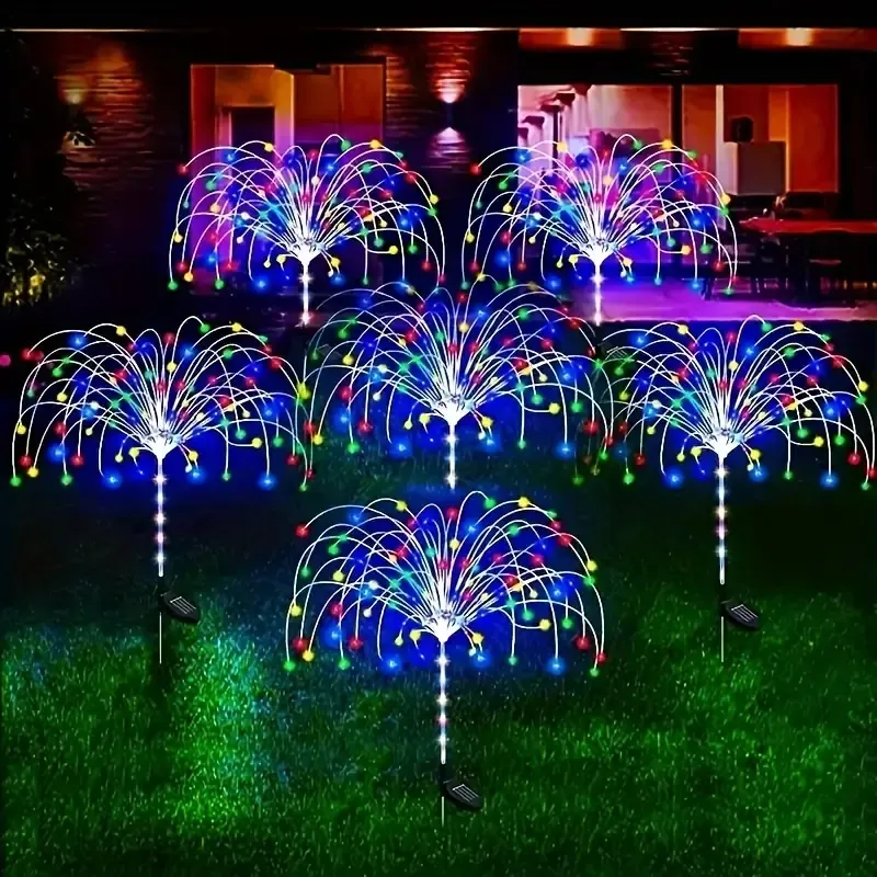 Solar-Powered Dandelion Firework Lights