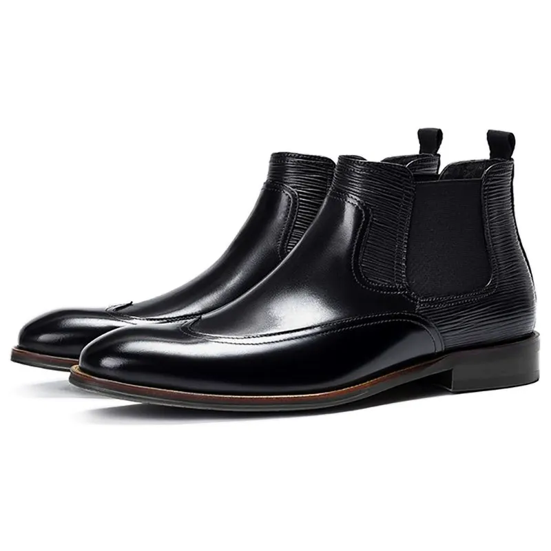 Men's genuine leather Chelsea casual moccasins