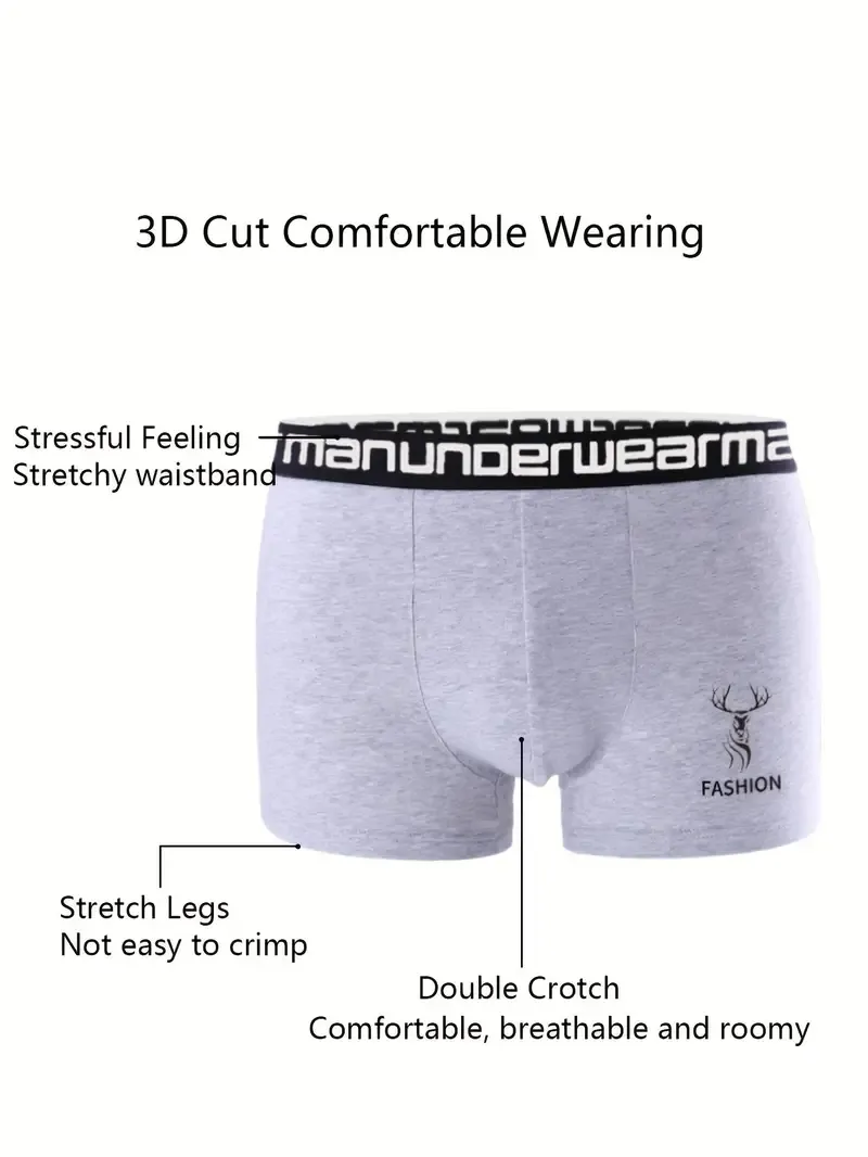 8pcs Men's Cotton Boxer Briefs - Breathable, Stretchy & Comfortable with Classic Animal Print Design