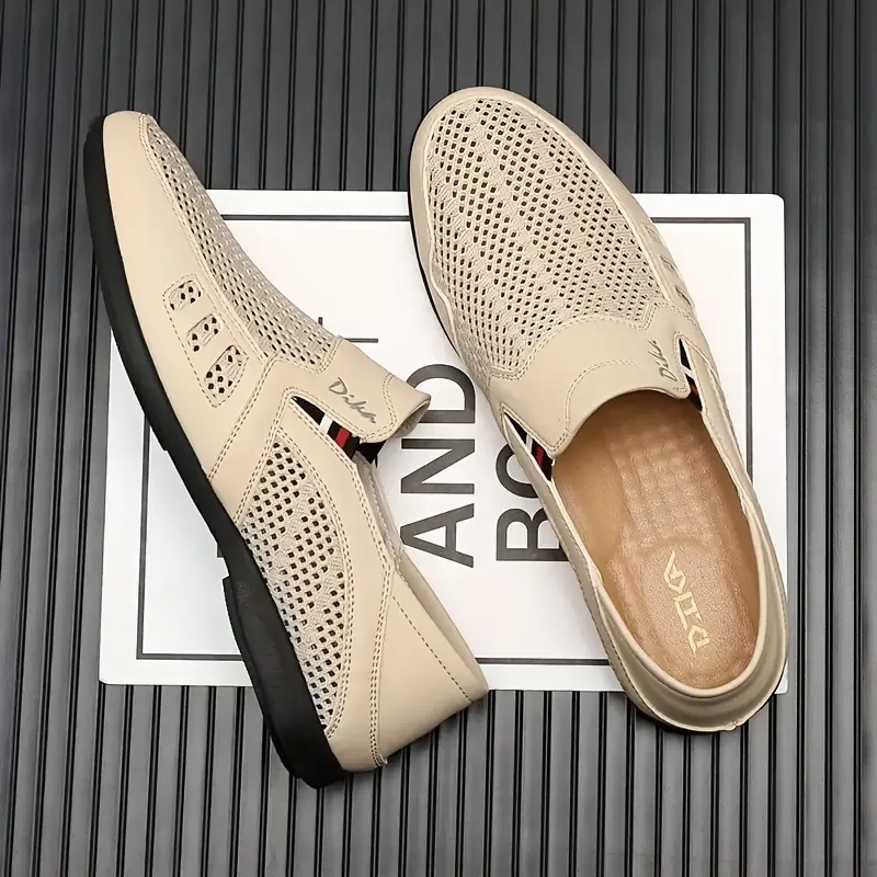 Mens Low-Top Solid Color Microfiber Synthetic Leather Slip-On Loafers