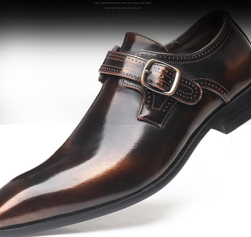 New men's pointed toe British men's leather shoe