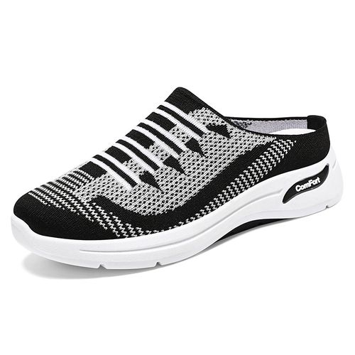 Women's Slip-On Sneakers, Casual Backless Walking Sports Shoes, Breathable & Lightweight Walking Mule Shoes