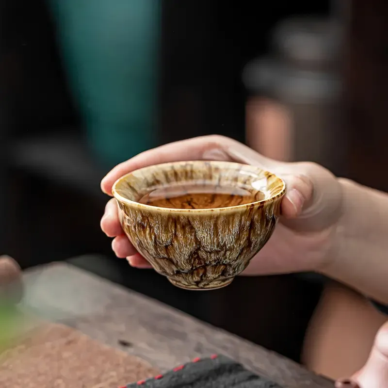 Elegant Ceramic Tea Cup Set - 5-Element Design With Gift Box | Perfect For Kung Fu & Loose Leaf Tea | Non-Slip, Lead-Free, Reusable Drinkware | Ideal For Home, Office, Or As A Thoughtful Gift