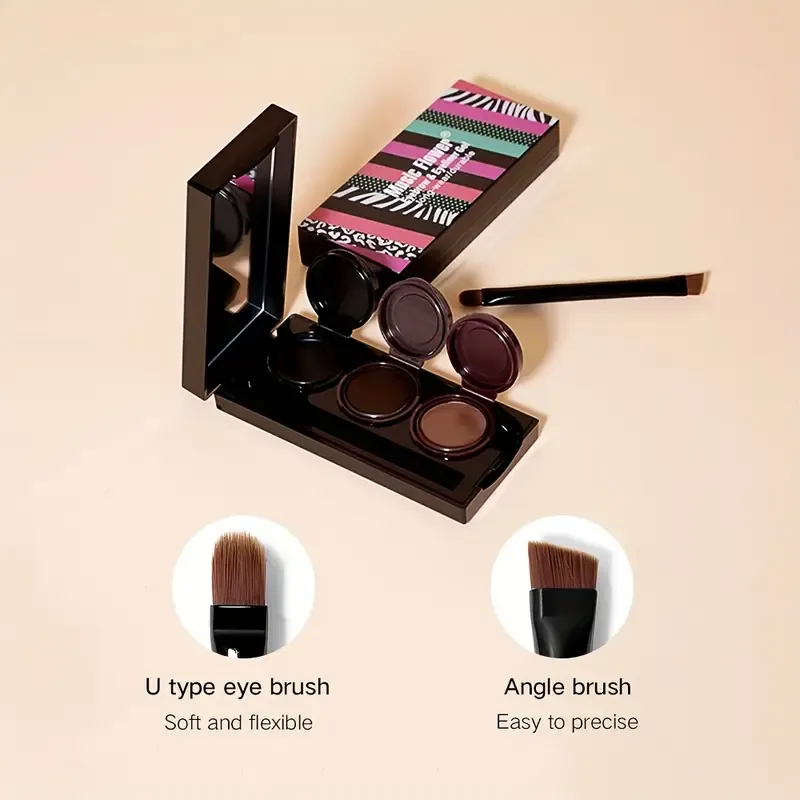 3 In 1 Long-Wearing Eyebrow Eyeliner Gel, Waterproof Eyeliner Cream With Brushe, High Pigmented Smudge Proof Eye Makeup Cream