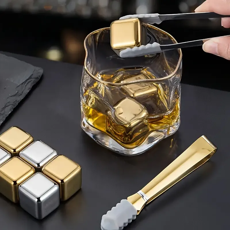 Golden Stainless Steel Whiskey Ice