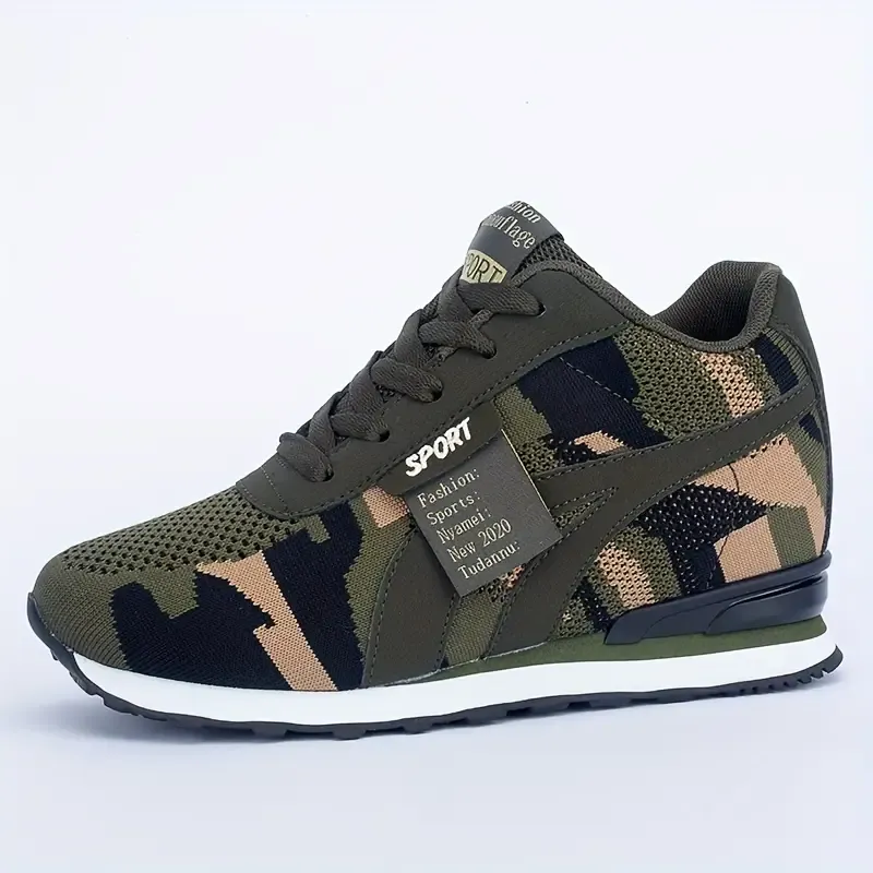 Women's Camouflage Pattern Sneakers, Fashion Lace Up Outdoor Shoes, Women's Comfortable Shoes