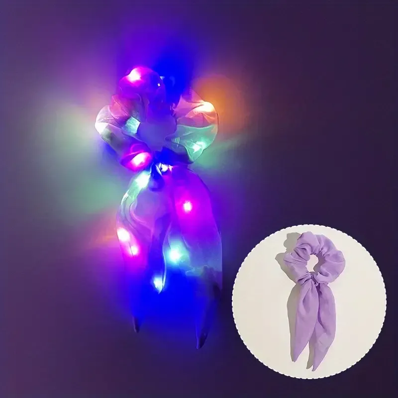 LED Scarves Scrunchies Luminous Hair Tie
