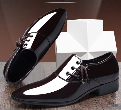 New pointed leather shoes men's business