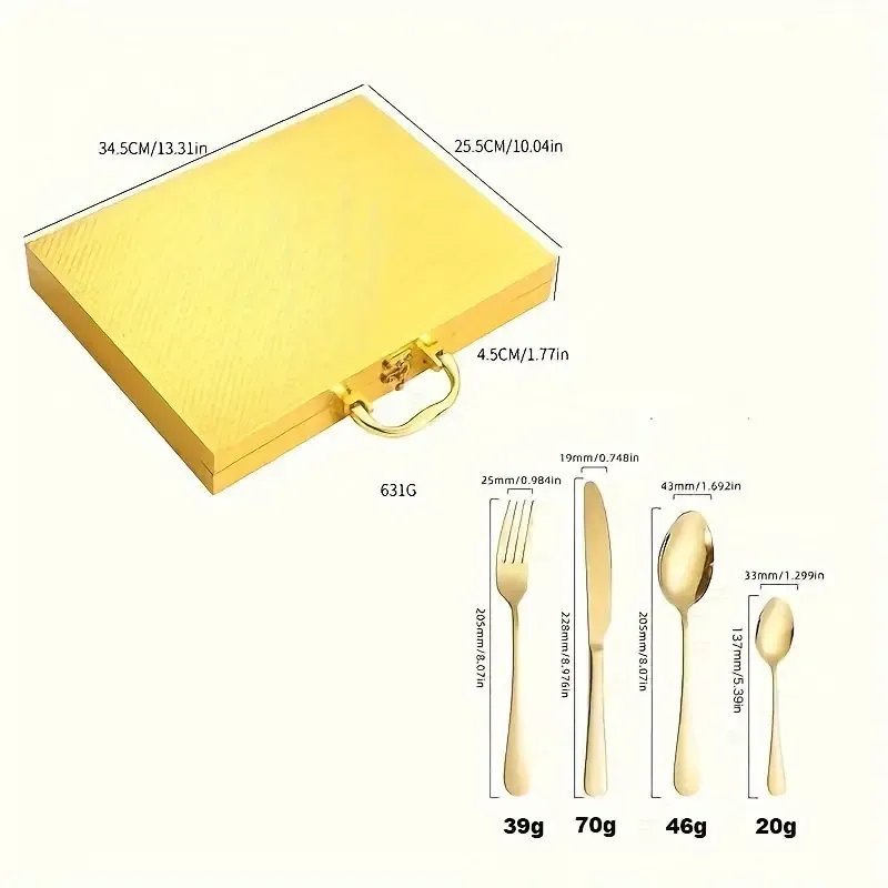 Elegant 24pcs Stainless Steel Cutlery Set - Includes Knives, Forks & Spoons In Gift Box For Dining And Entertaining