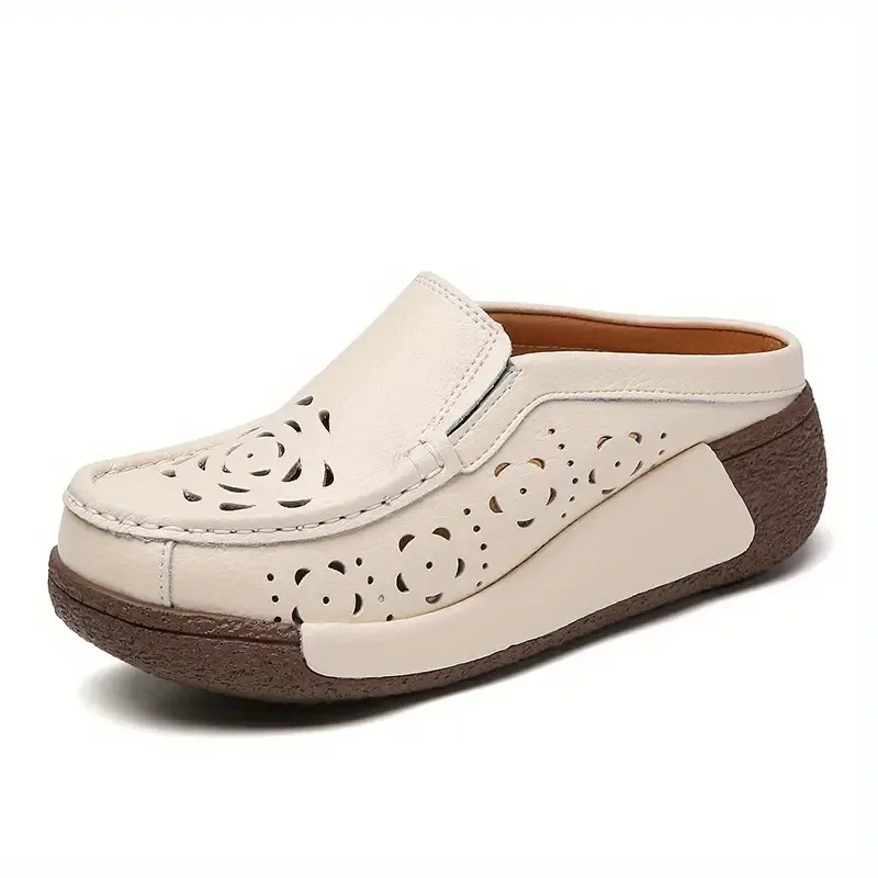 Women's Hollow Out Design Mules, Trendy Slip On Platform Shoes, Women's Non Slip Shoes