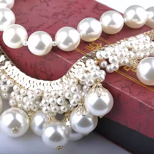 Fashion Multilayer Big Pearl Statement Necklace