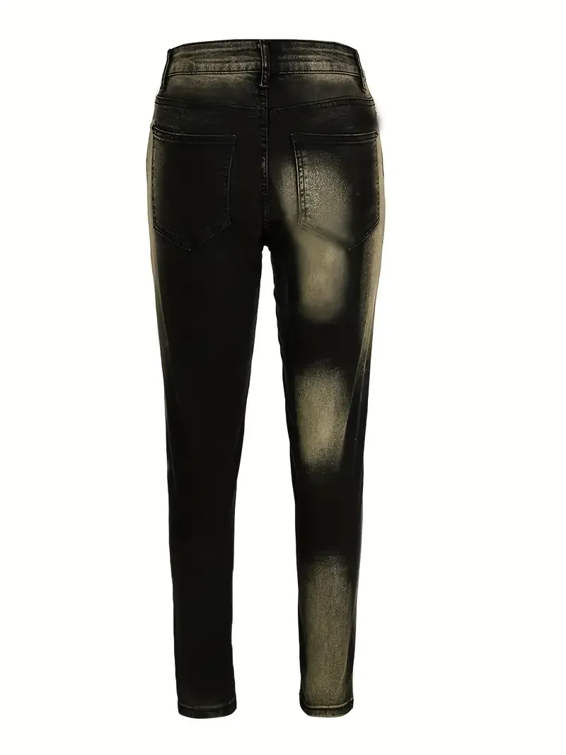 Women's High-Waisted Mom Jeans With Stretch Cotton Blend