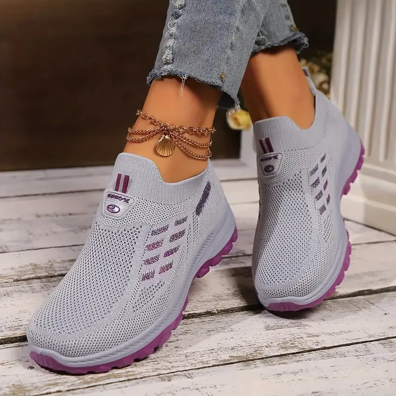 Women's Breathable Slip-On Walking Shoes, New Comfortable Soft-Sole Fashion Sneakers, Durable Outsole – Casual Daily Wear