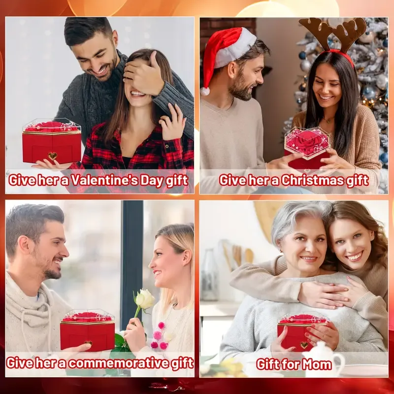 Eternal Rose Necklace Jewelry Gift Box