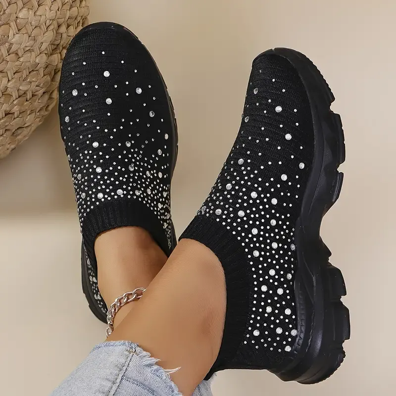 Ladies Casual Slip-On Sneakers with Random Embroidery