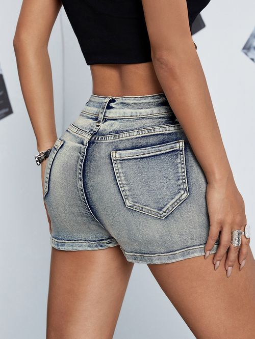 ashion denim ladies retro street distressed