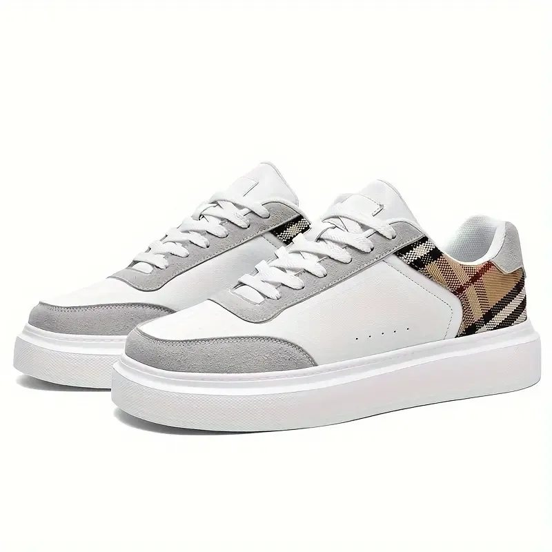 Fashionable Men'S Skates - Comfortable, Non-Slip, Breathable, Lace-Up Sneakers for Outdoor Activities with Color-Block Design And Solid Colors