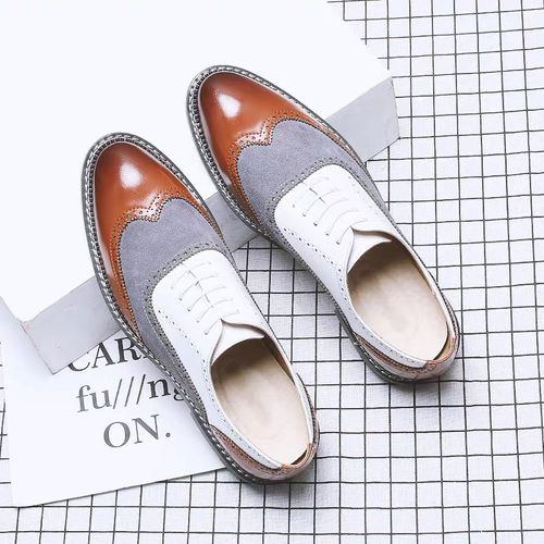 Men's pointed toe height increasing business casual leather shoes