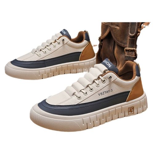 British leather casual sports shoes, thick-soled lazy loafers