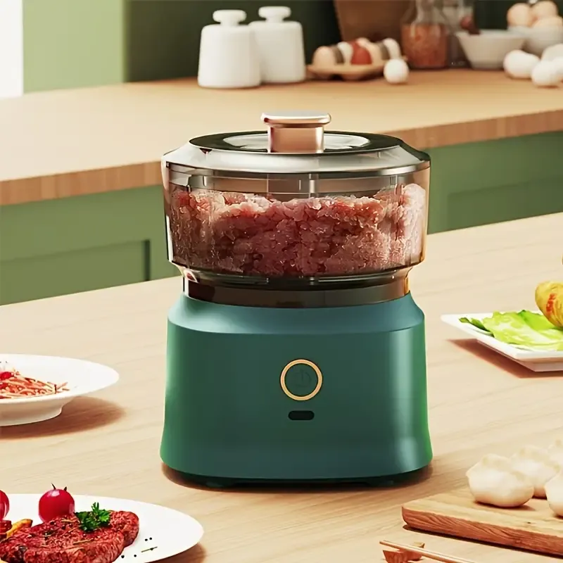 Portable USB-Rechargeable Mini Food Processor - Wireless Electric Meat Grinder & Garlic Masher with Stainless Steel Blade, Easy One-Click Start, Detachable for Easy Cleaning