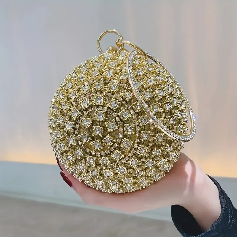Rhinestone Round Evening Bag