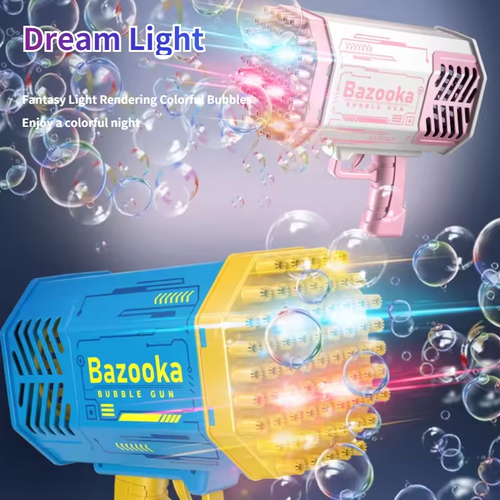 🎁Give children birthday gifts🎁 69-hole bubble gun with colorful LED lights