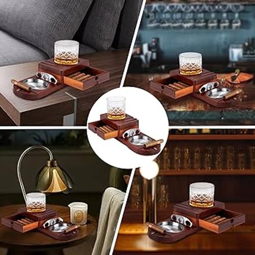 Vintage Acacia Wood Ashtray