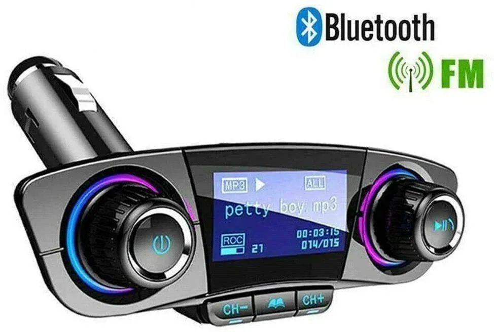 Supports Wireless Bluetooth - FM Transmitter Assist - Car Audio with Dual USB Chargers