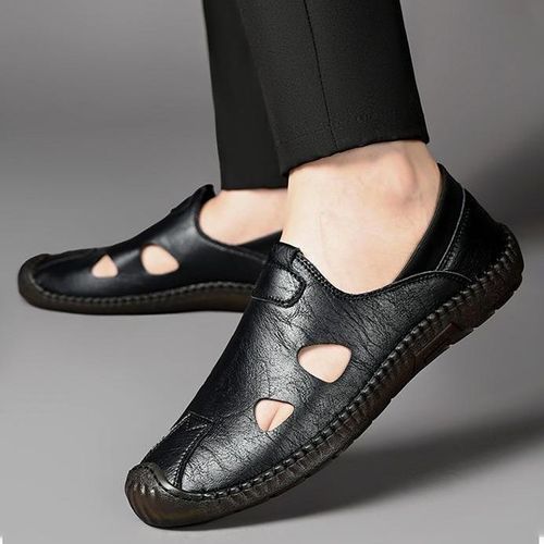 Summer new men's genuine leather breathable and durable sandals and casual shoes