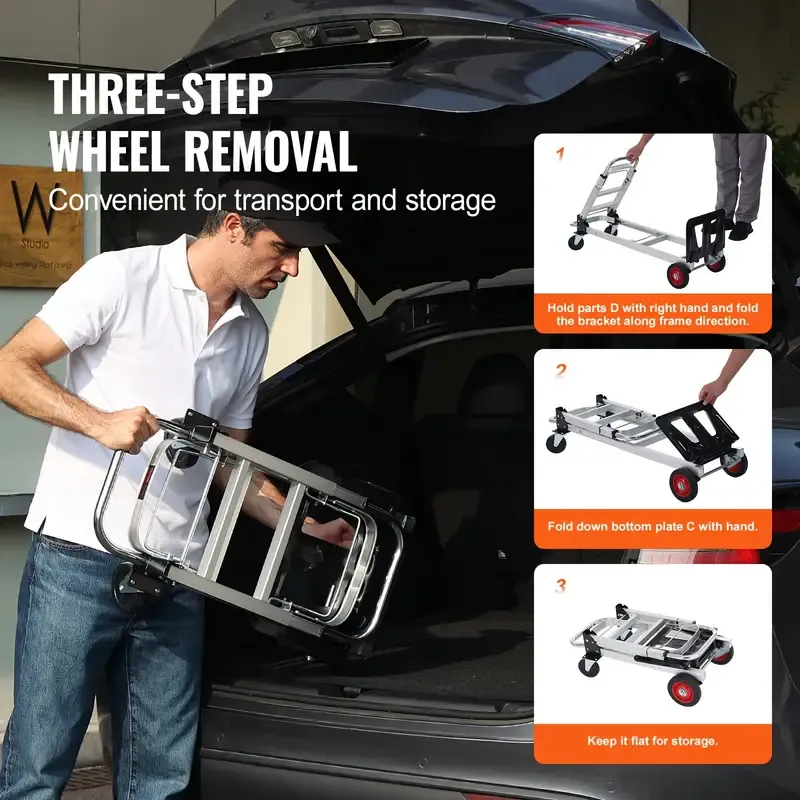 Capacity Heavy Duty Aluminum Folding Hand Truck