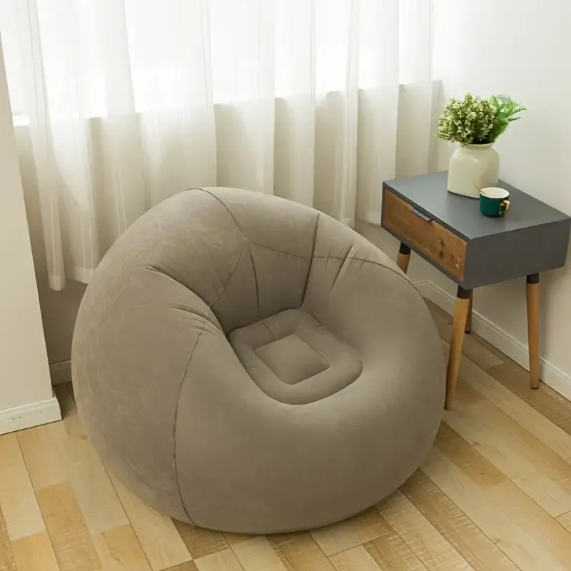 Portable Inflatable Sofa with Pump - Compact, Self-Inflating Lounger for Outdoor Leisure, Includes Storage Bag